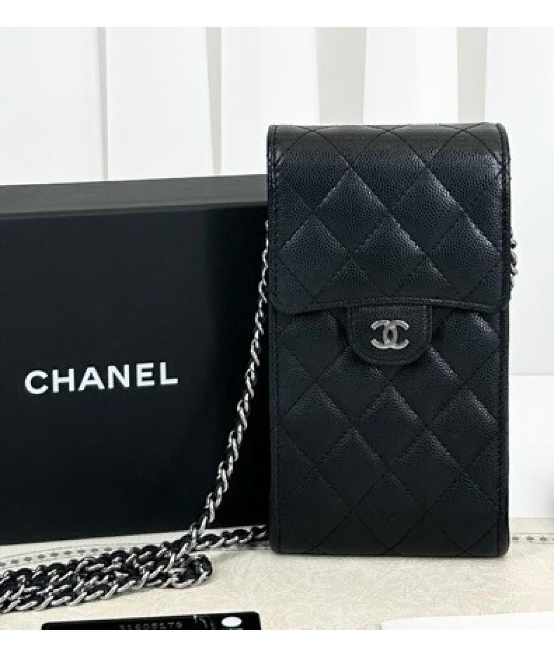CHANEL Черная кожаная сумка через плечо, фото 2