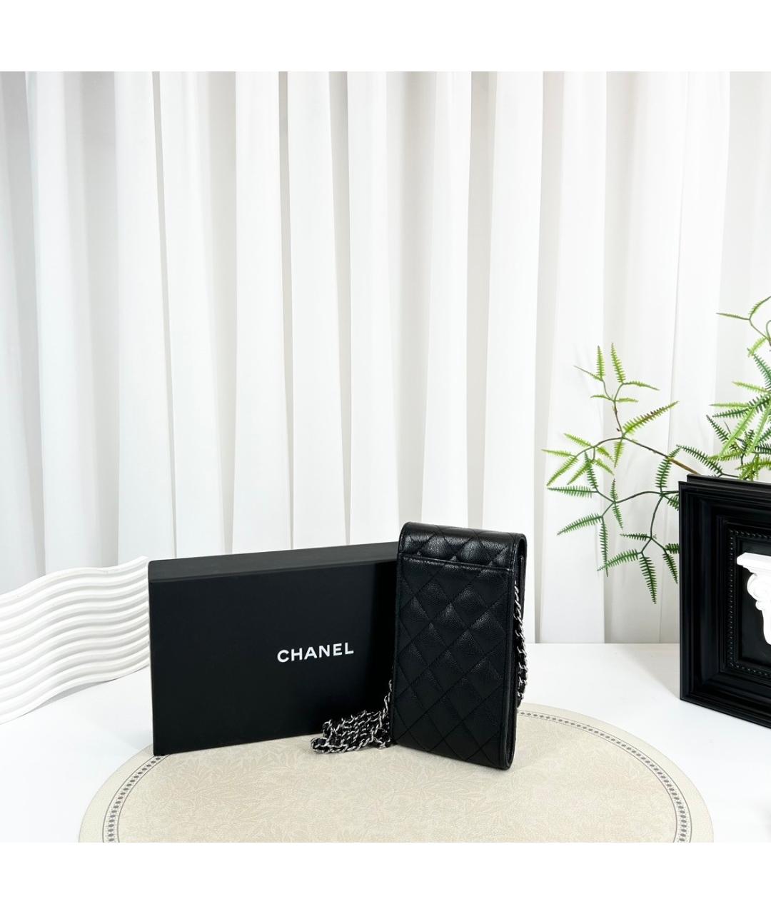 CHANEL Черная кожаная сумка через плечо, фото 6