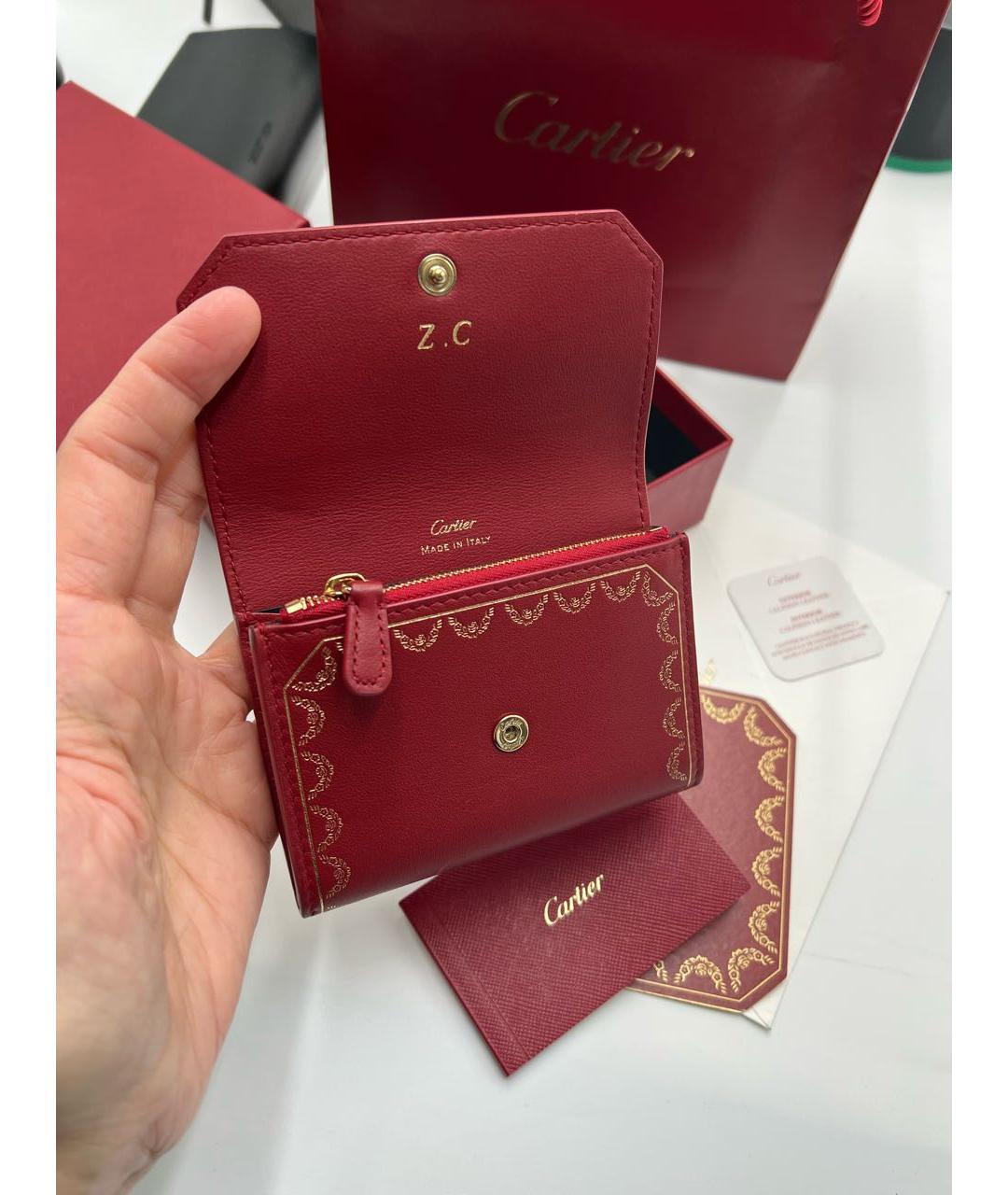 CARTIER Красный кожаный кошелек, фото 6