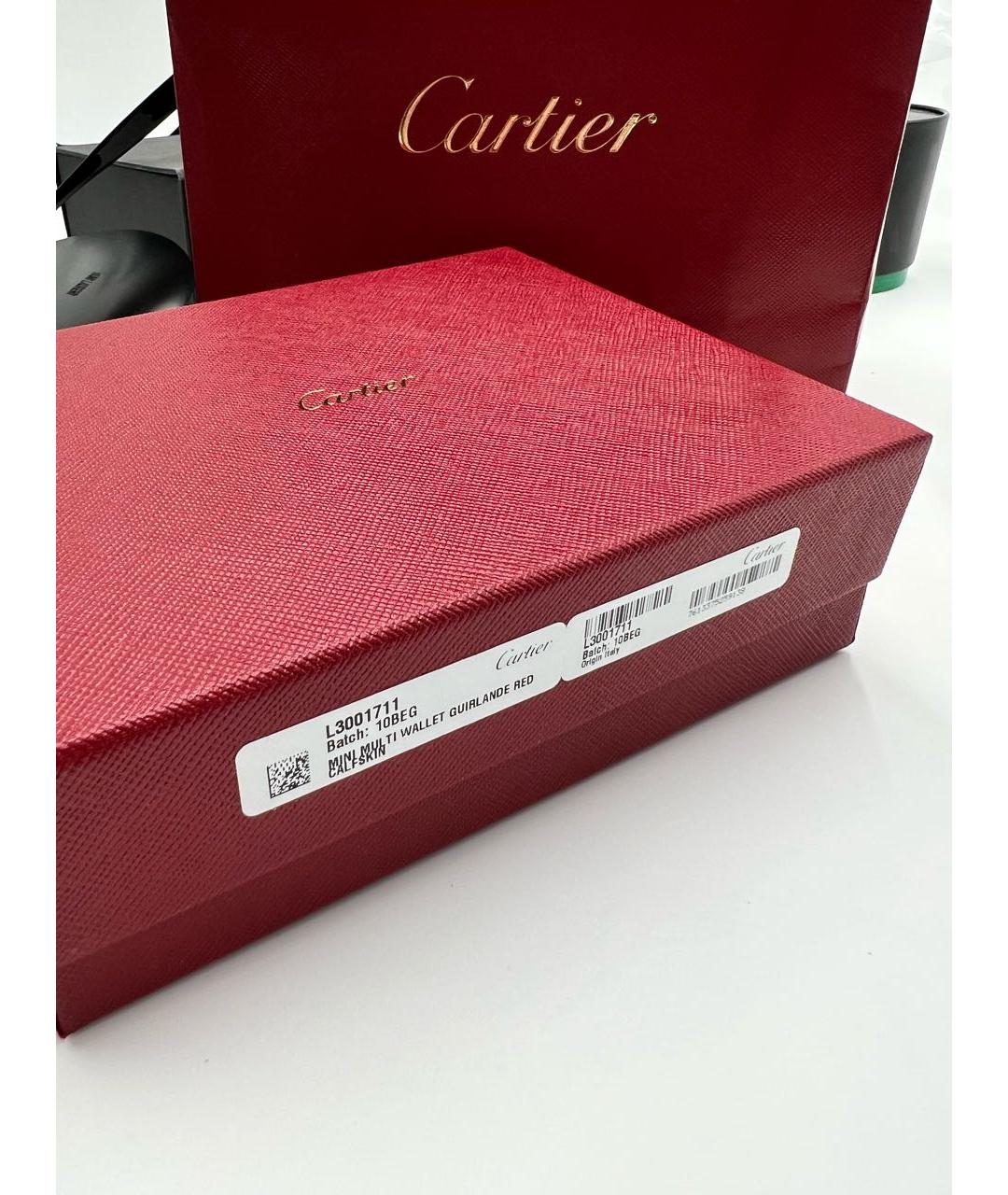 CARTIER Красный кожаный кошелек, фото 5