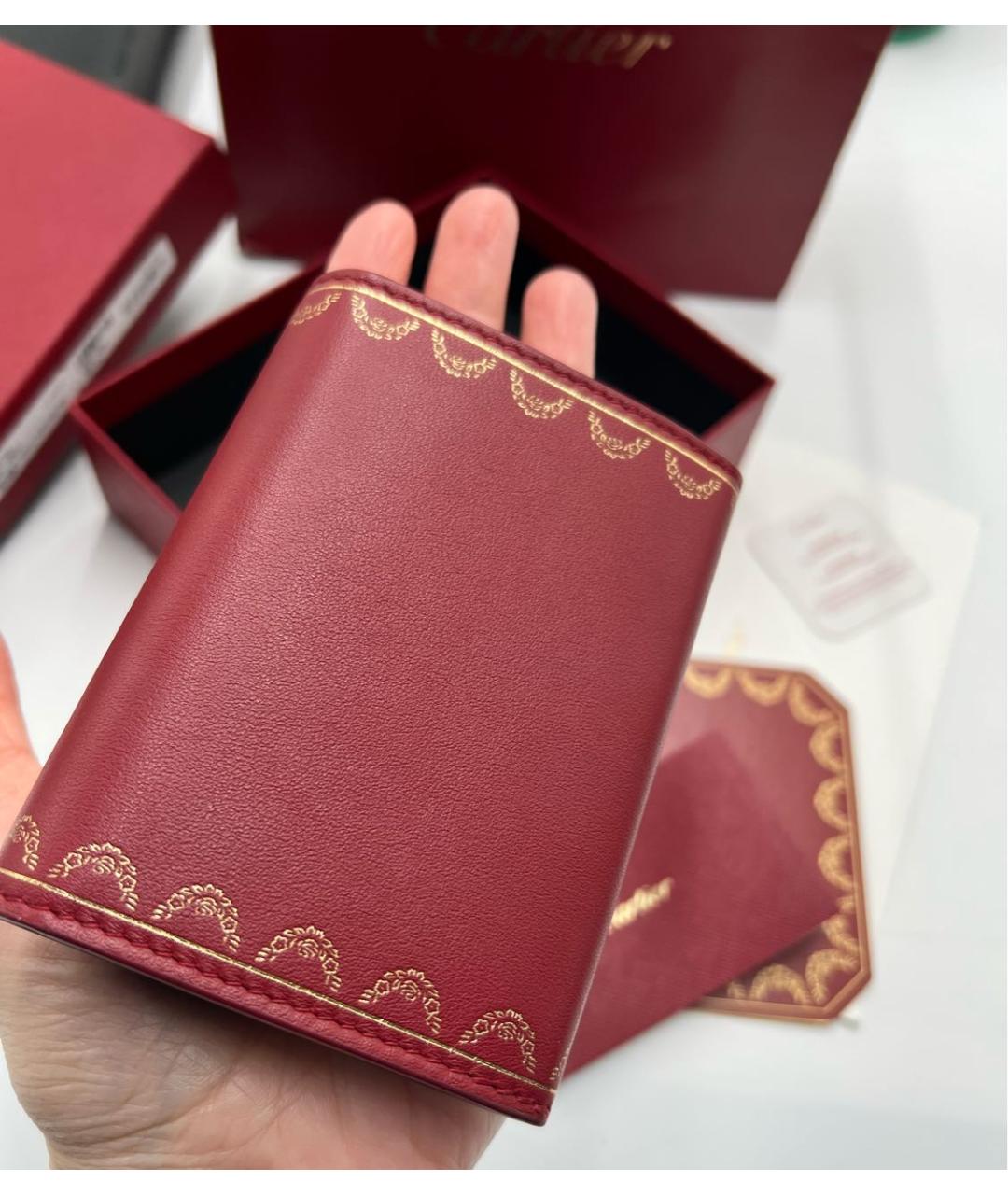 CARTIER Красный кожаный кошелек, фото 7