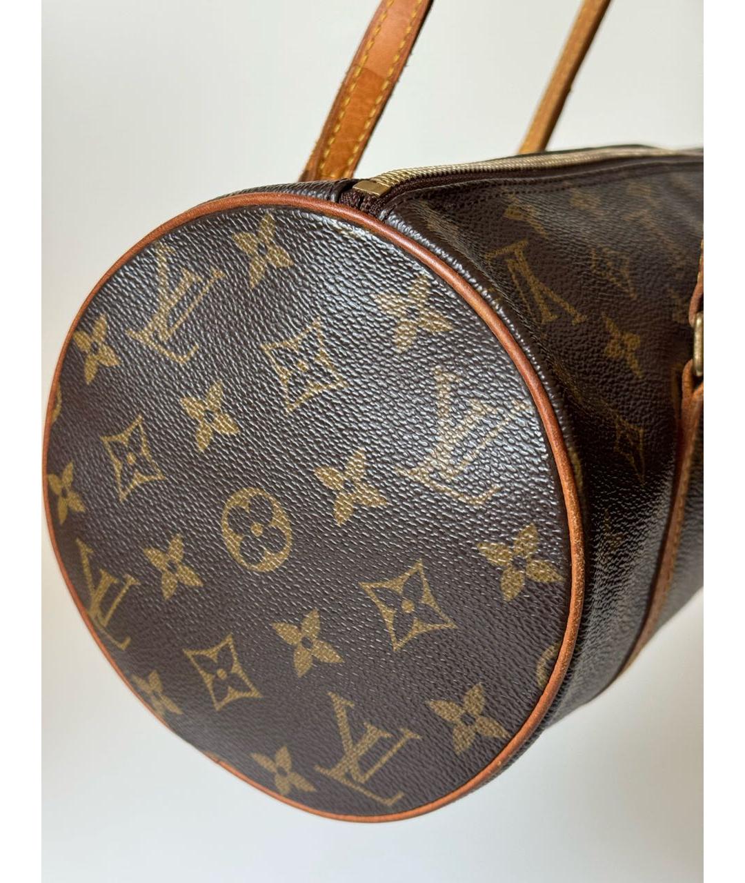 LOUIS VUITTON Коричневая сумка с короткими ручками из искусственной кожи, фото 6