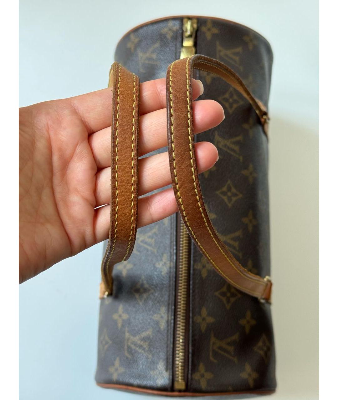 LOUIS VUITTON Коричневая сумка с короткими ручками из искусственной кожи, фото 7