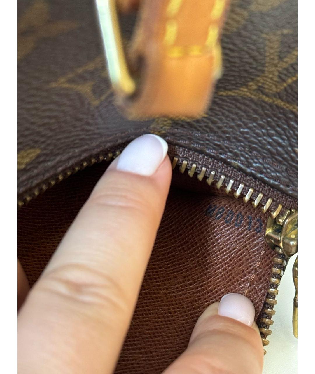 LOUIS VUITTON Коричневая сумка с короткими ручками из искусственной кожи, фото 4