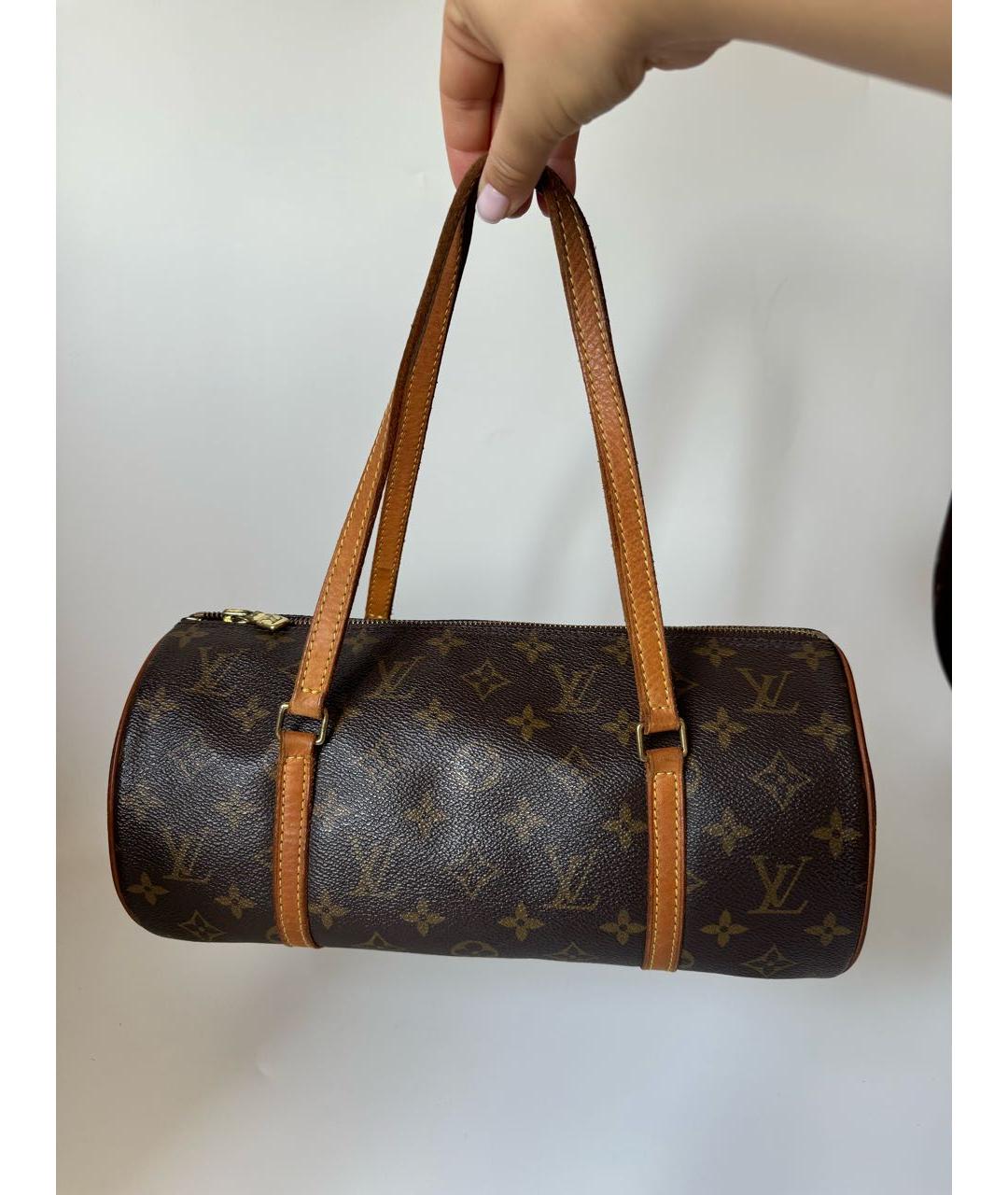LOUIS VUITTON Коричневая сумка с короткими ручками из искусственной кожи, фото 9
