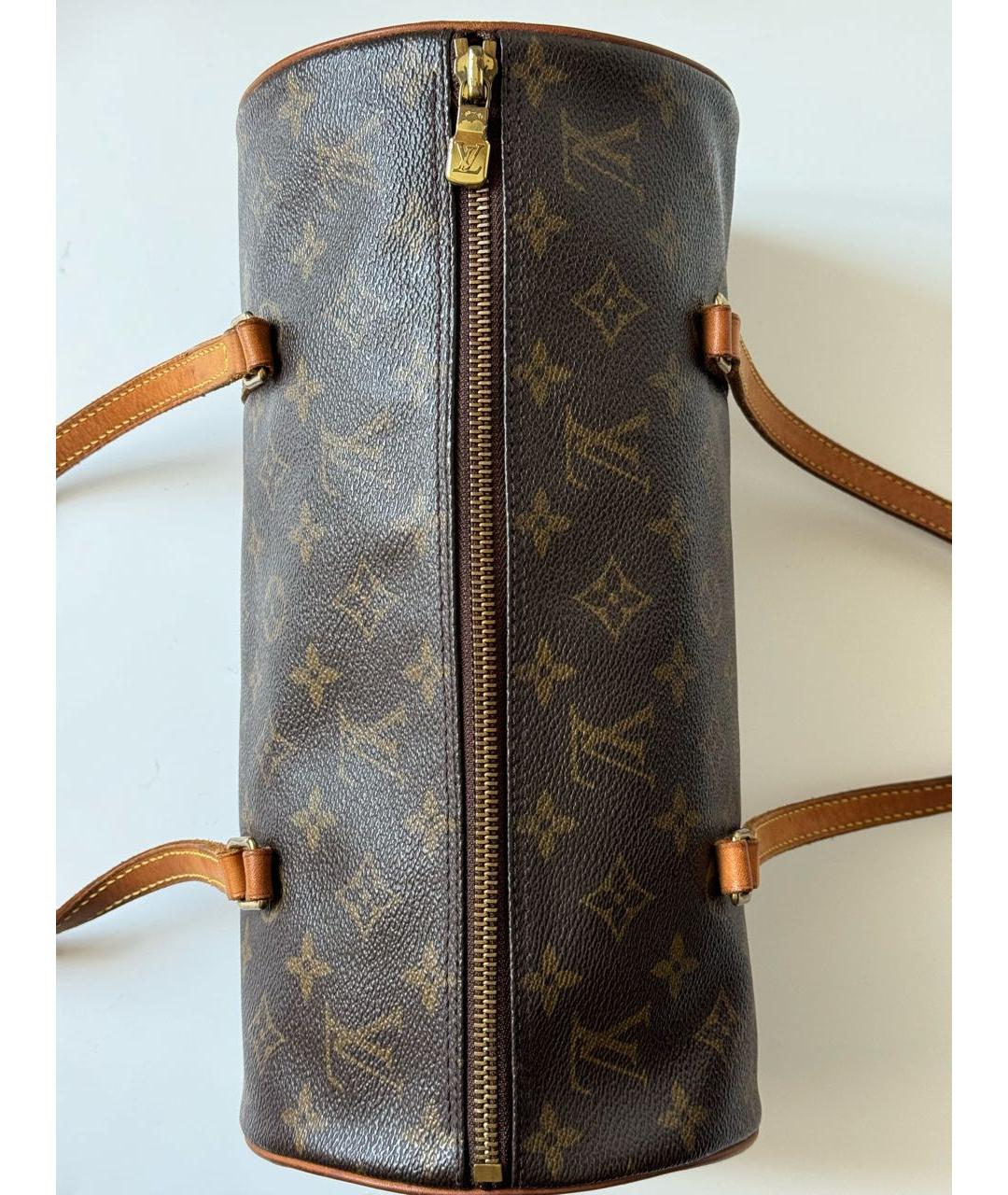 LOUIS VUITTON Коричневая сумка с короткими ручками из искусственной кожи, фото 8