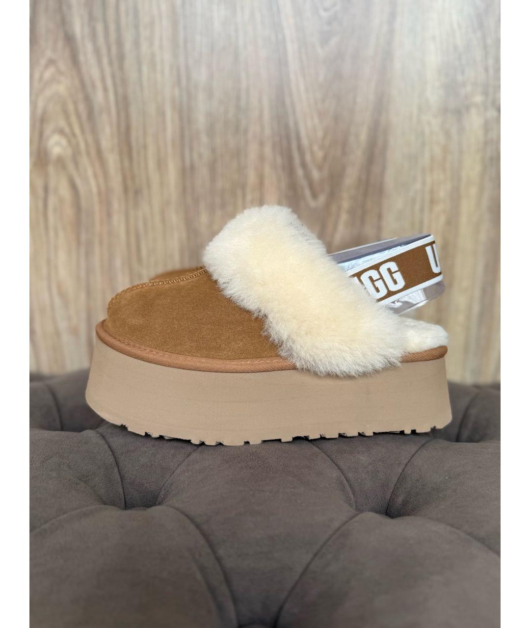 UGG AUSTRALIA Бежевые замшевые сабо, фото 5