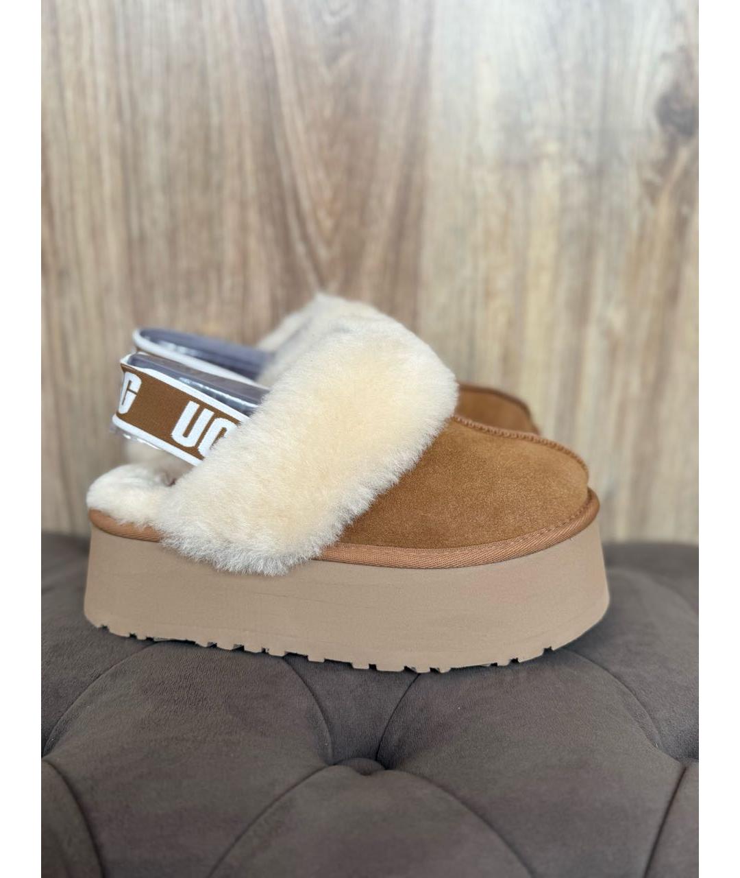 UGG AUSTRALIA Бежевые замшевые сабо, фото 9