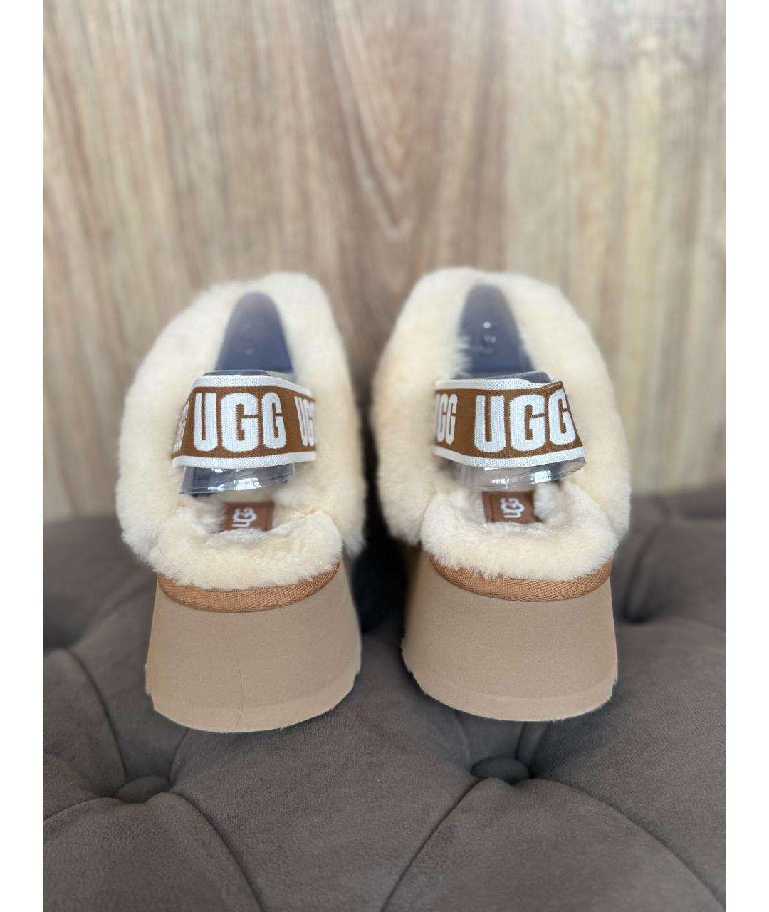 UGG AUSTRALIA Бежевые замшевые сабо, фото 4