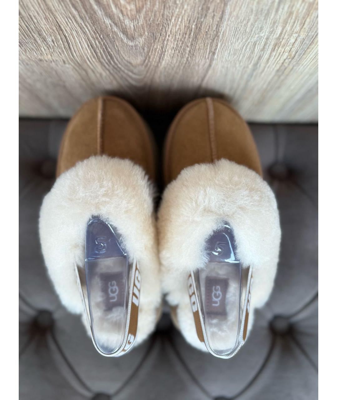 UGG AUSTRALIA Бежевые замшевые сабо, фото 6