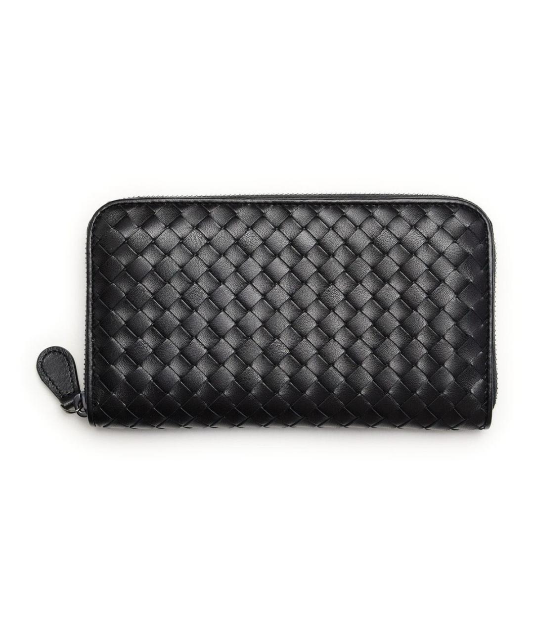BOTTEGA VENETA Черный кожаный кошелек, фото 1