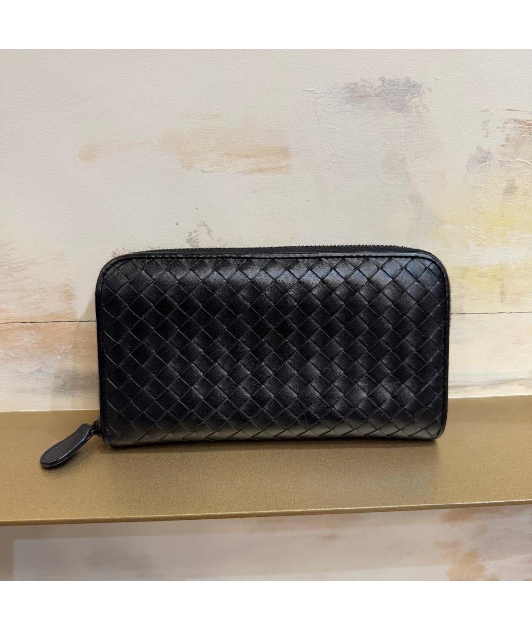 BOTTEGA VENETA Черный кожаный кошелек, фото 2