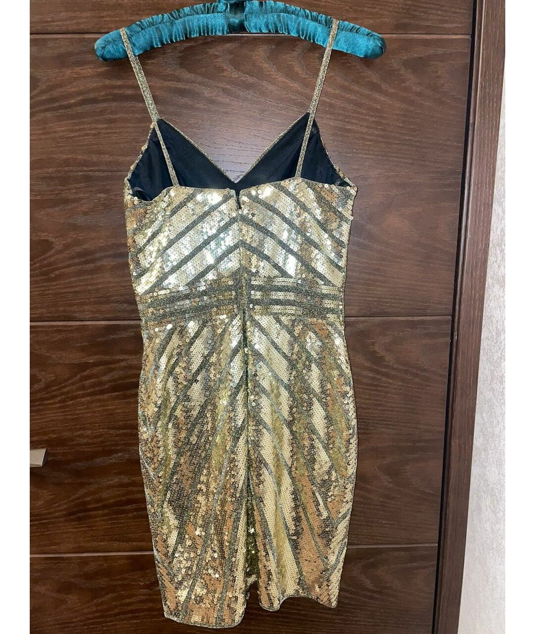 JOVANI Золотое полиэстеровое вечернее платье, фото 2