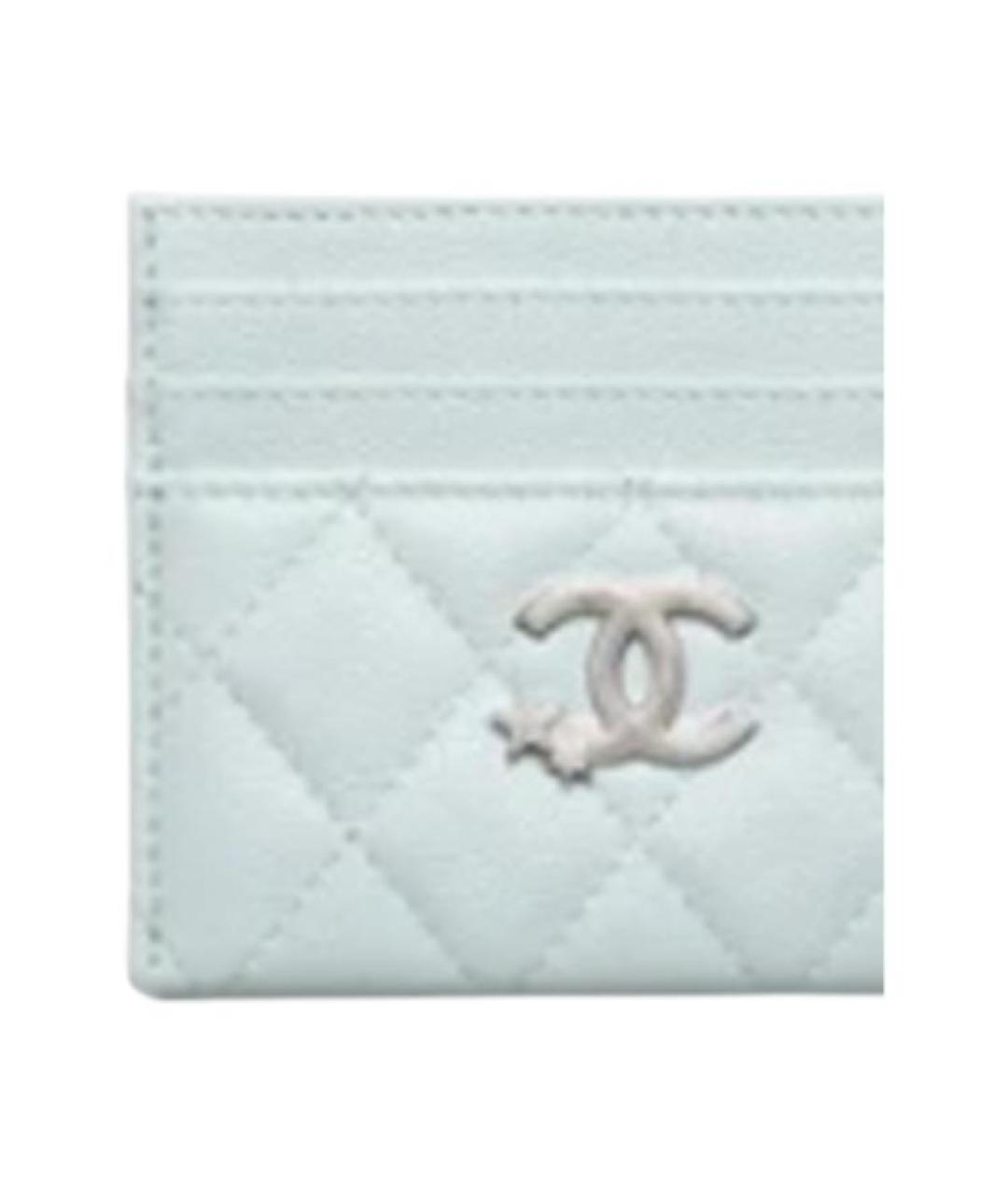 CHANEL Голубой кожаный кардхолдер, фото 2