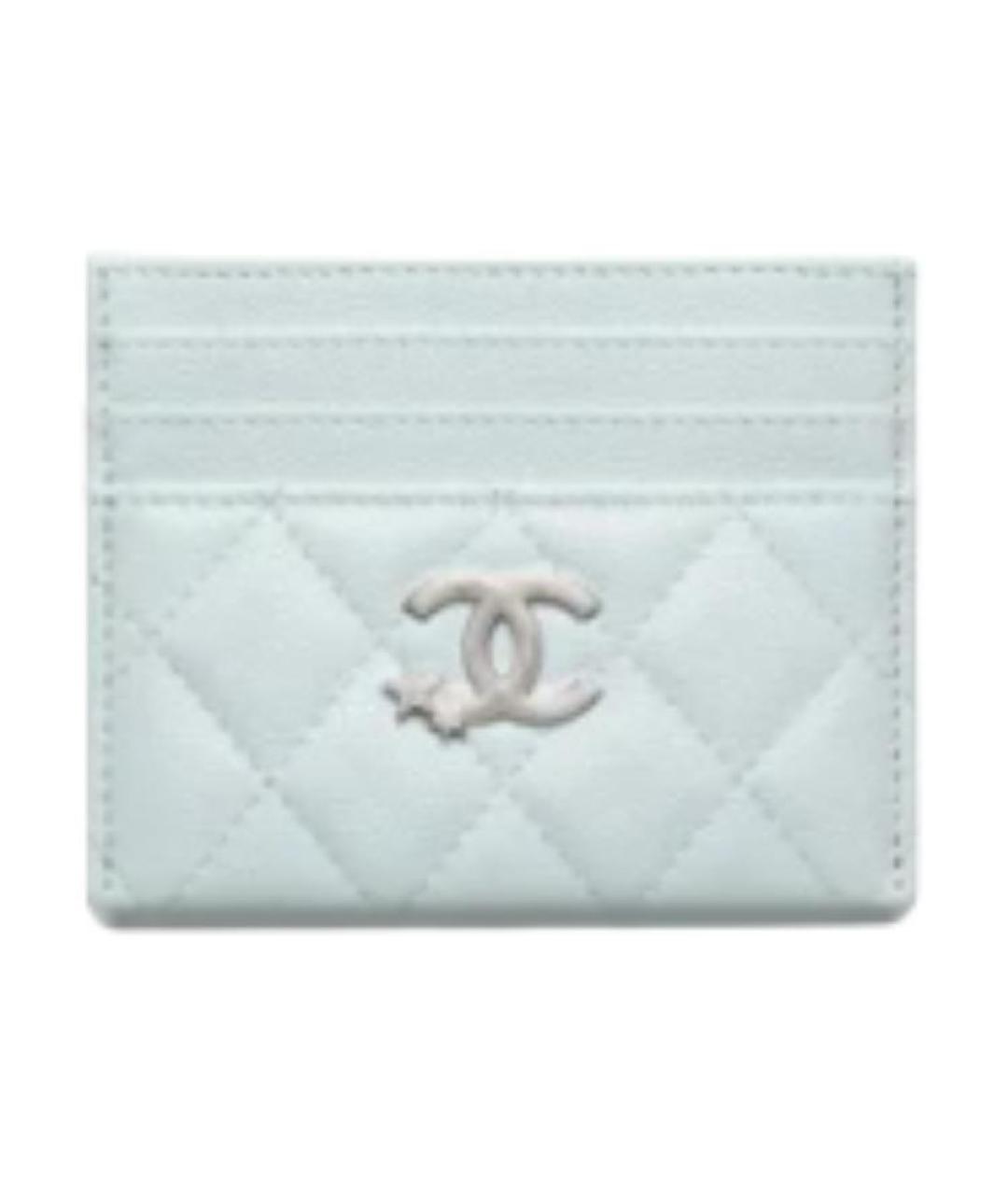 CHANEL Голубой кожаный кардхолдер, фото 1