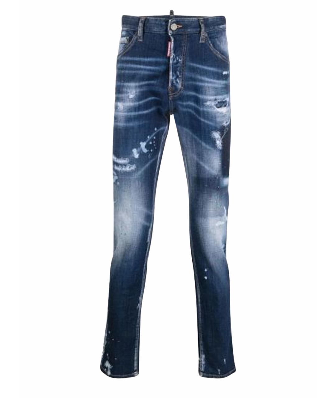 DSQUARED2 Синие хлопко-эластановые джинсы скинни, фото 1