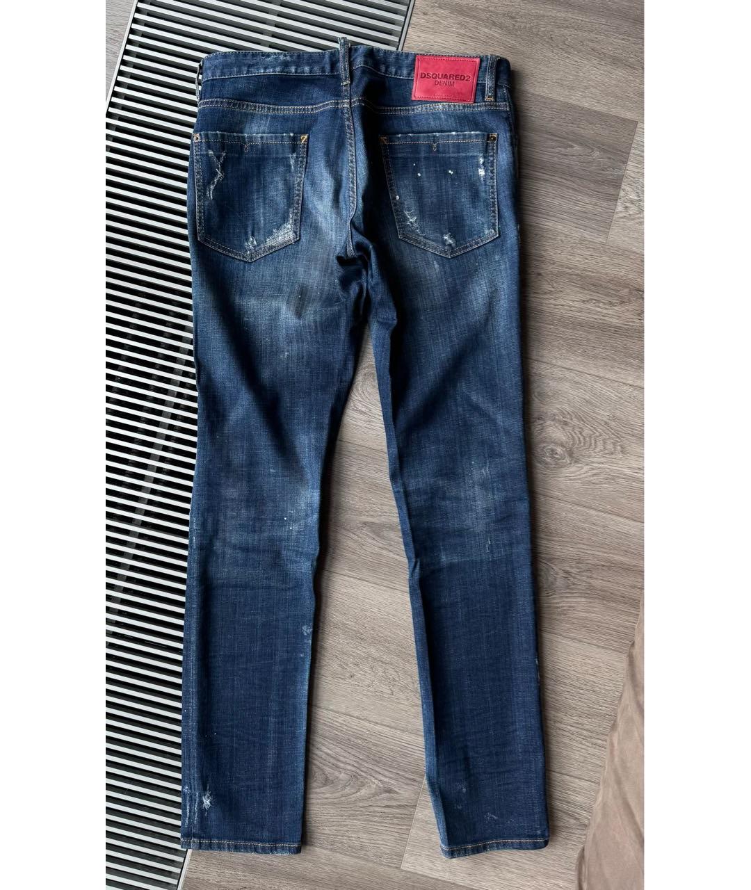 DSQUARED2 Синие хлопко-эластановые джинсы скинни, фото 2
