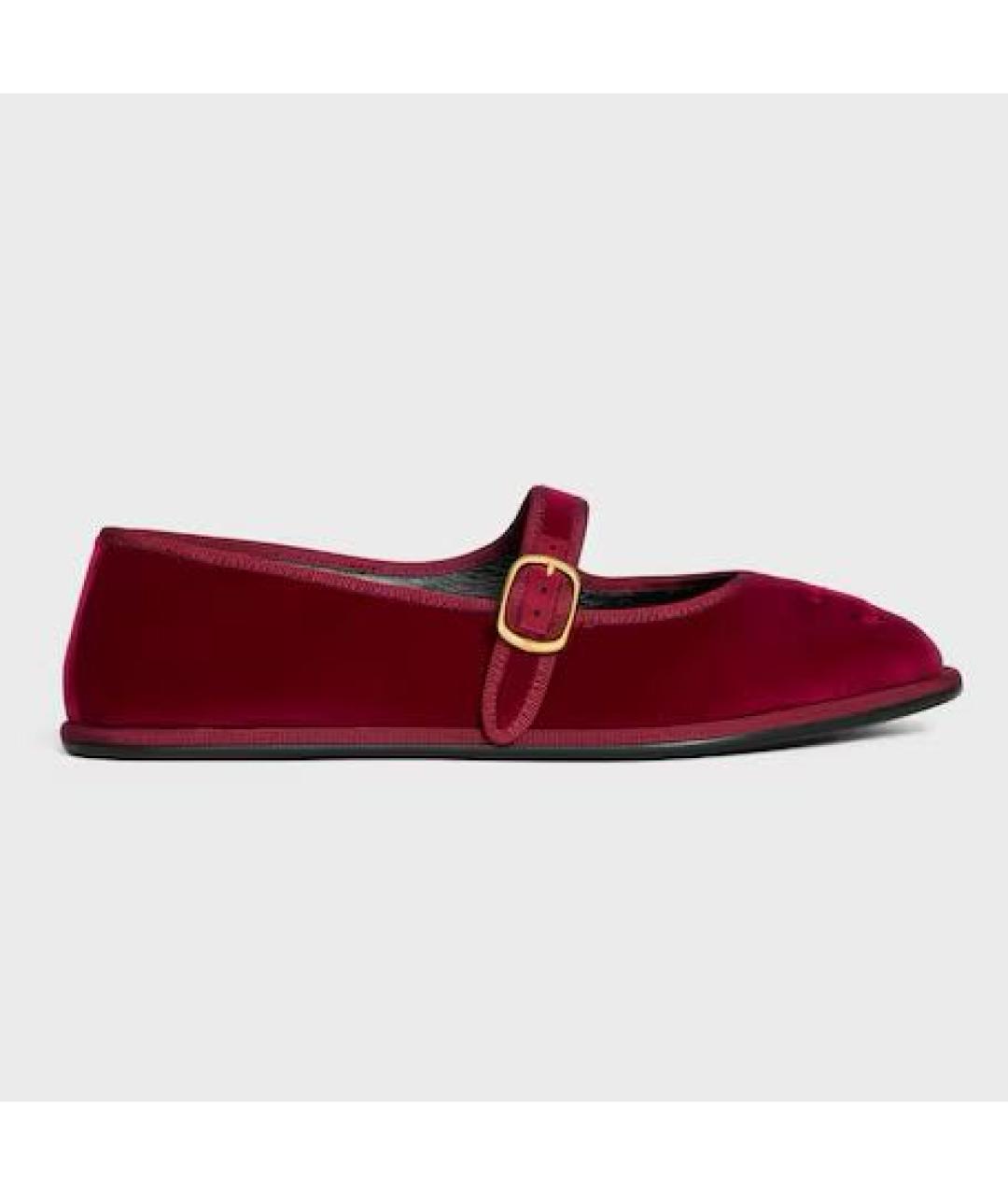 CELINE Бордовые текстильные балетки, фото 5