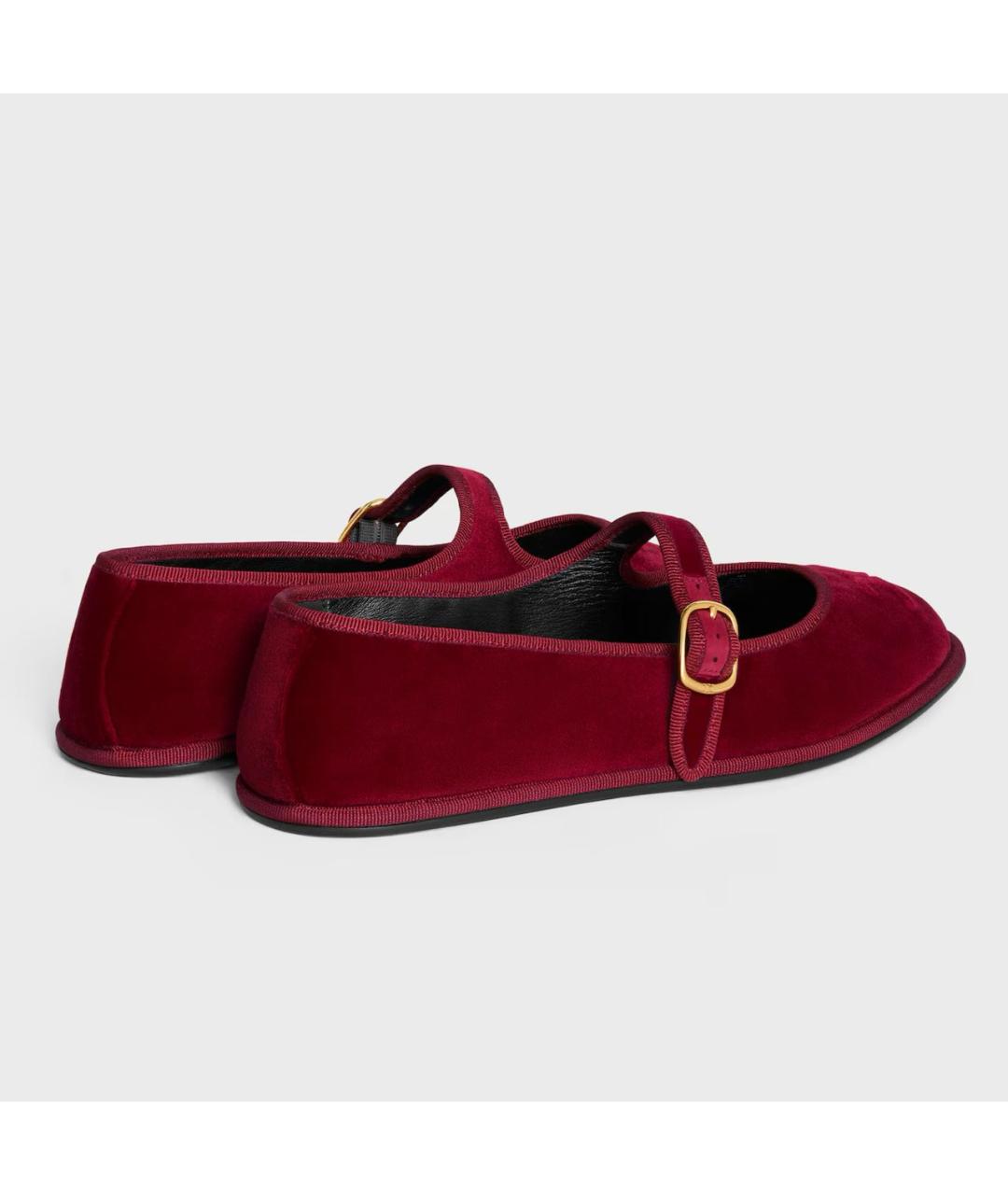 CELINE Бордовые текстильные балетки, фото 3