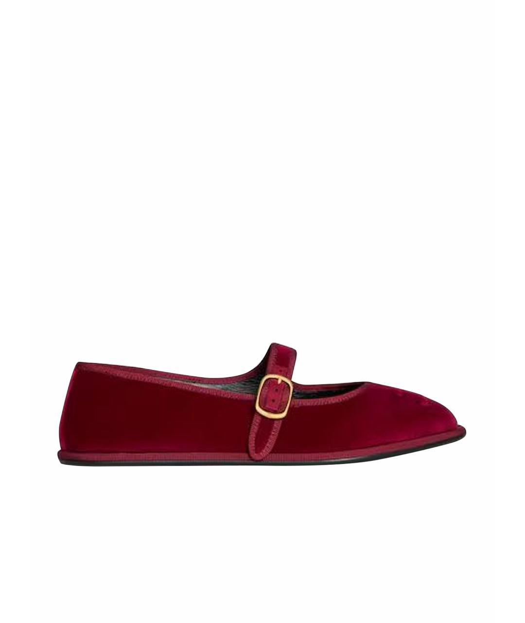 CELINE Бордовые текстильные балетки, фото 1