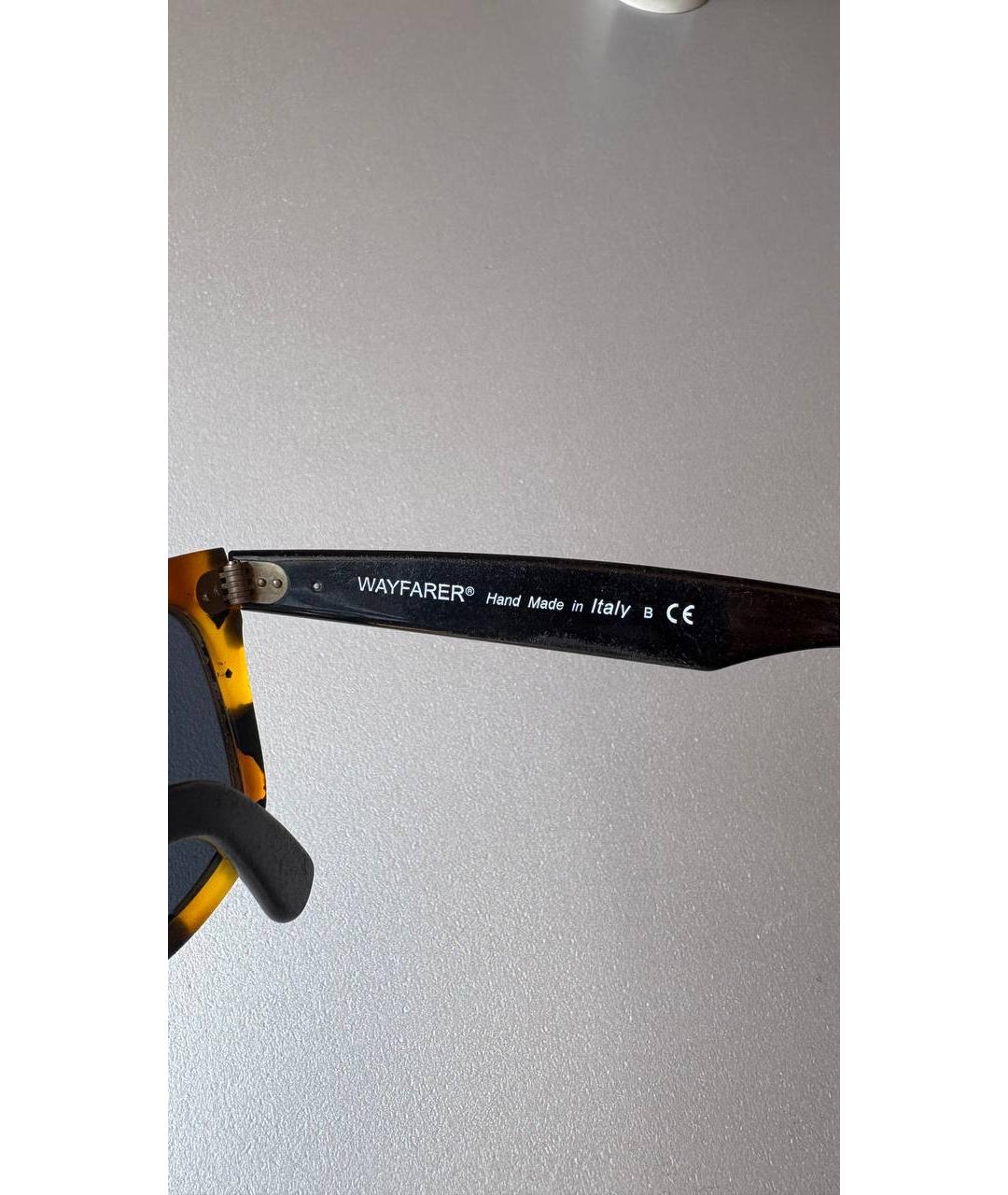 RAY BAN Коричневые пластиковые солнцезащитные очки, фото 7