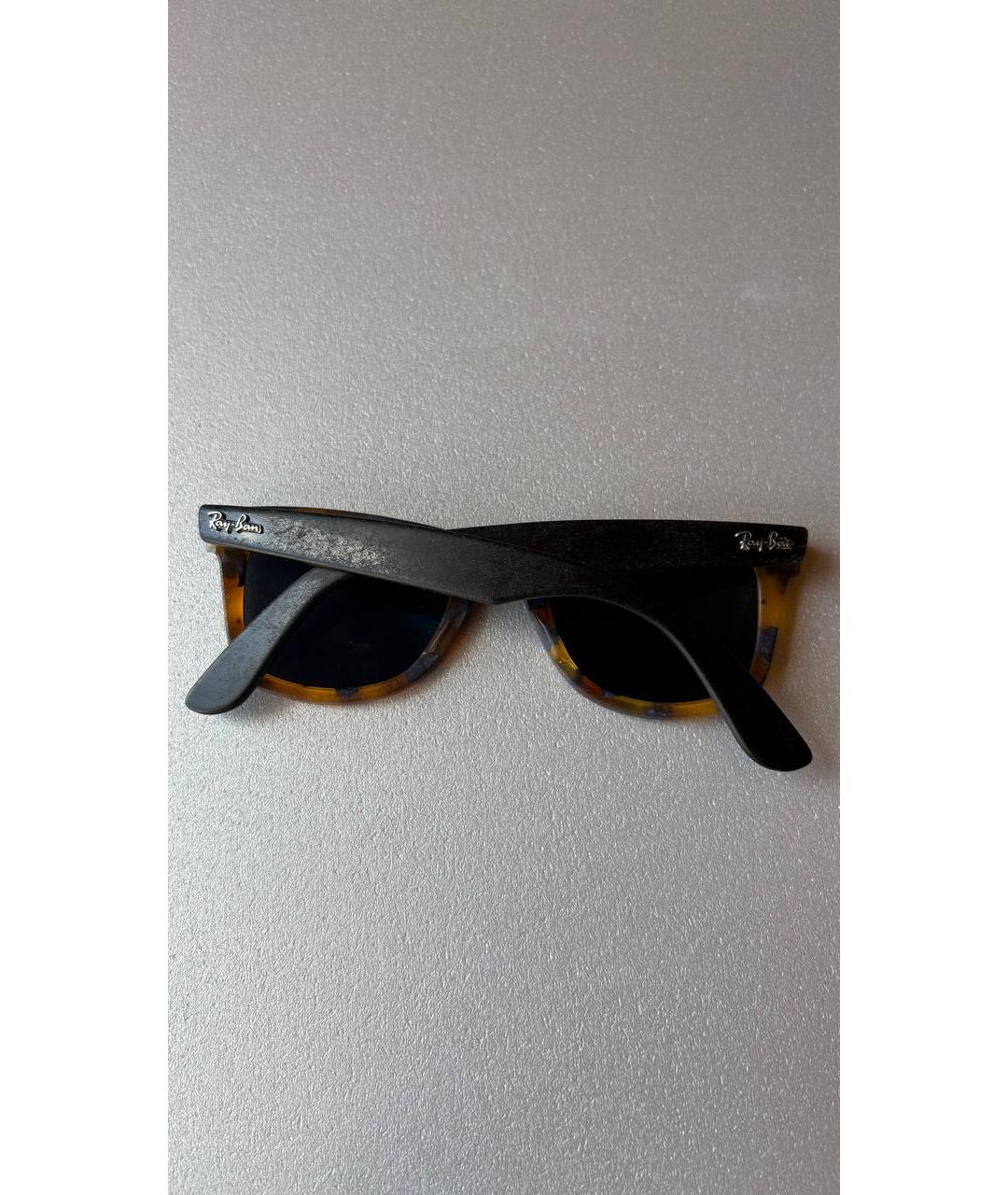 RAY BAN Коричневые пластиковые солнцезащитные очки, фото 2