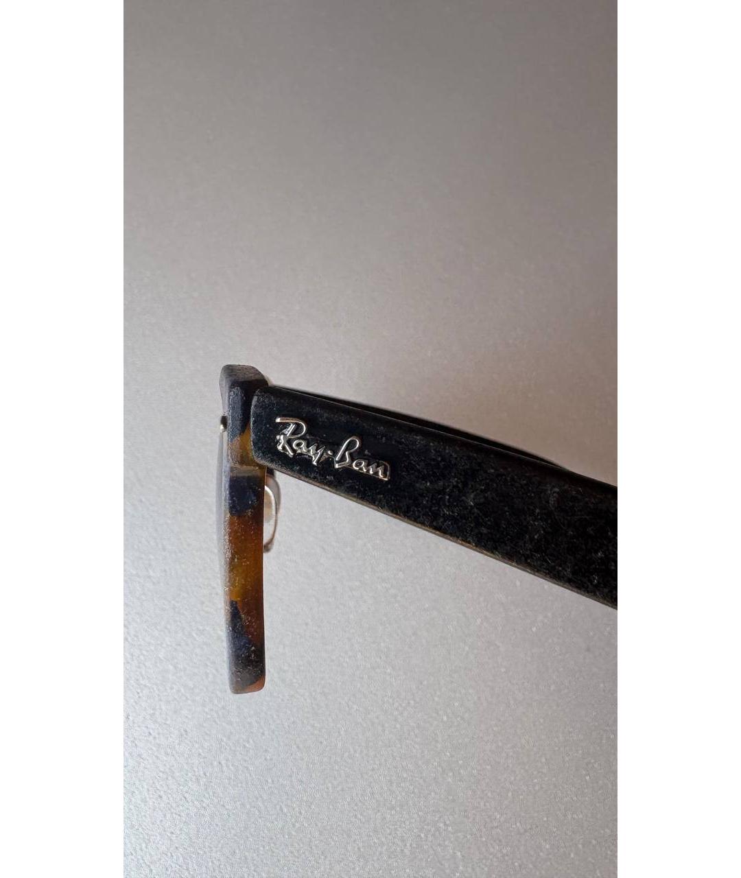 RAY BAN Коричневые пластиковые солнцезащитные очки, фото 3