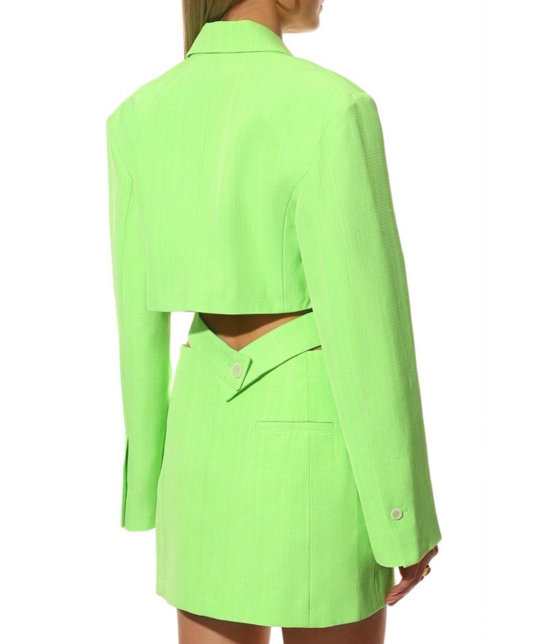 JACQUEMUS Салатовыое вискозное повседневное платье, фото 4