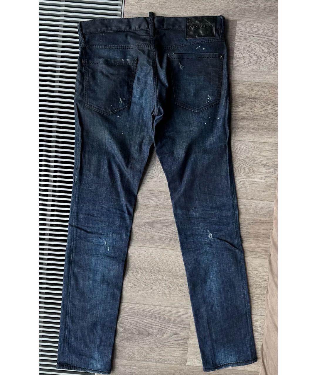 DSQUARED2 Темно-синие хлопко-эластановые джинсы скинни, фото 4