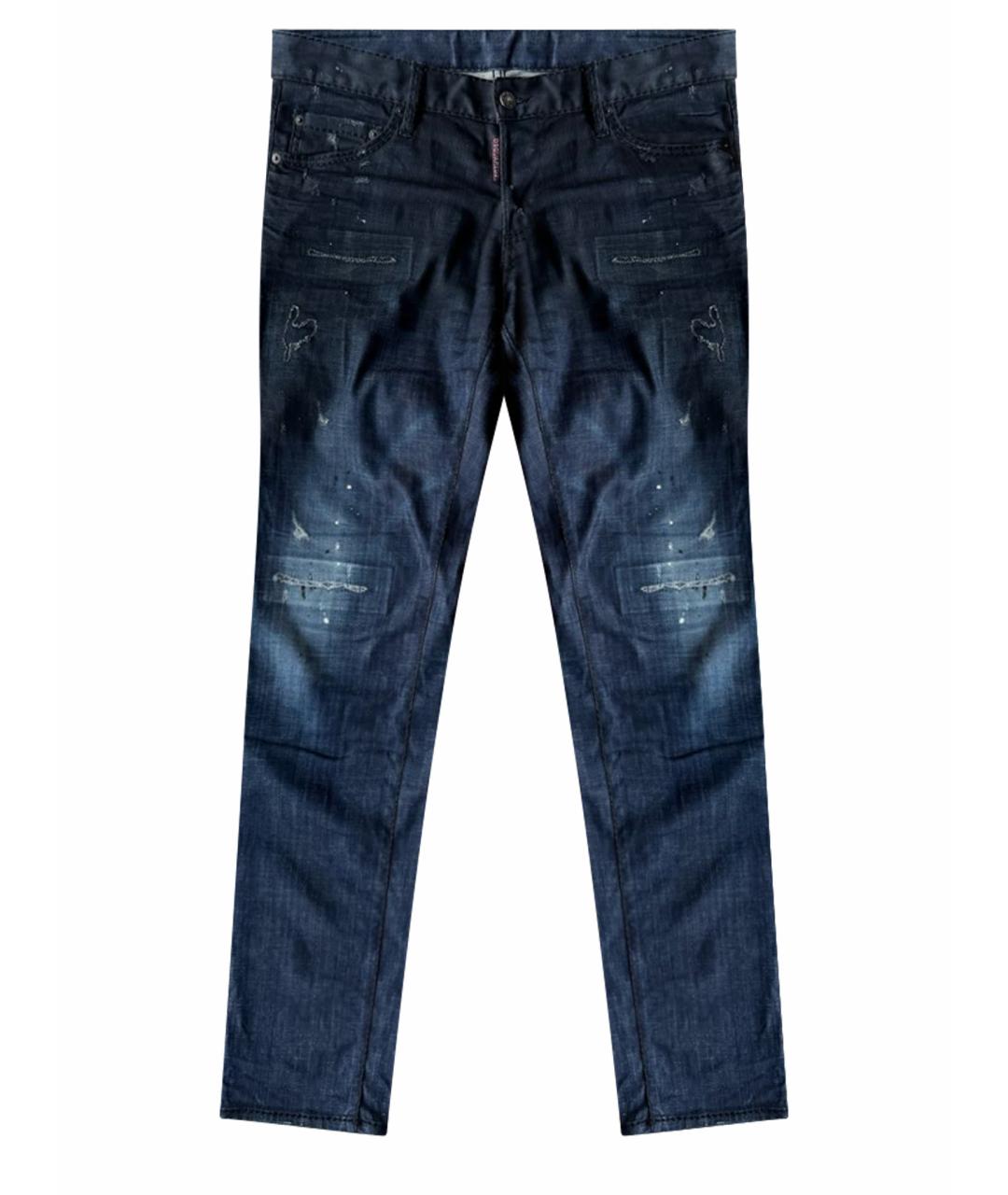 DSQUARED2 Темно-синие хлопко-эластановые джинсы скинни, фото 1