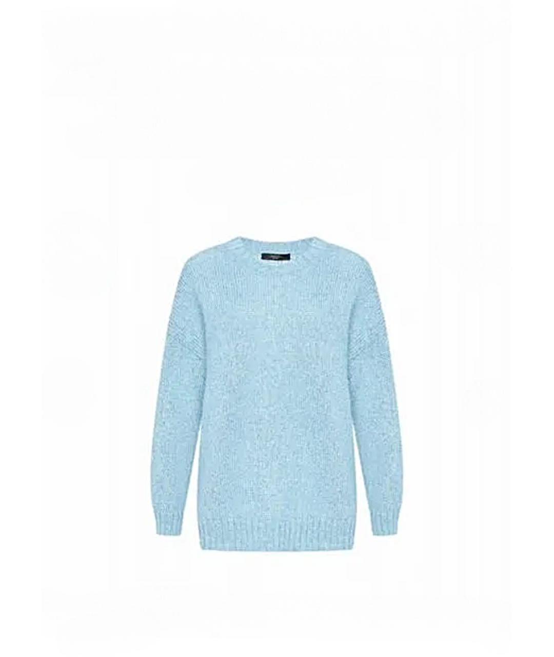 WEEKEND MAX MARA Голубой шерстяной джемпер / свитер, фото 8