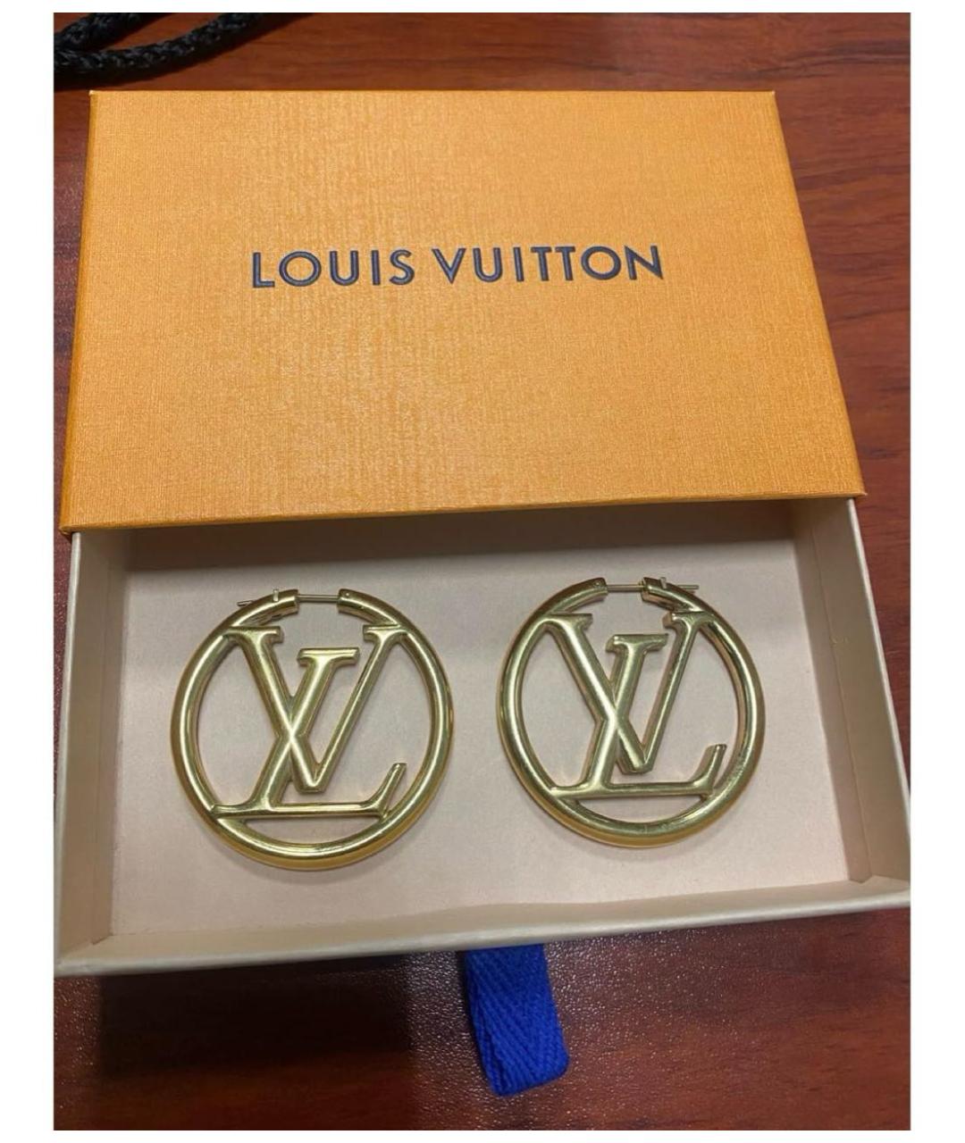 LOUIS VUITTON Золотые металлические серьги, фото 5