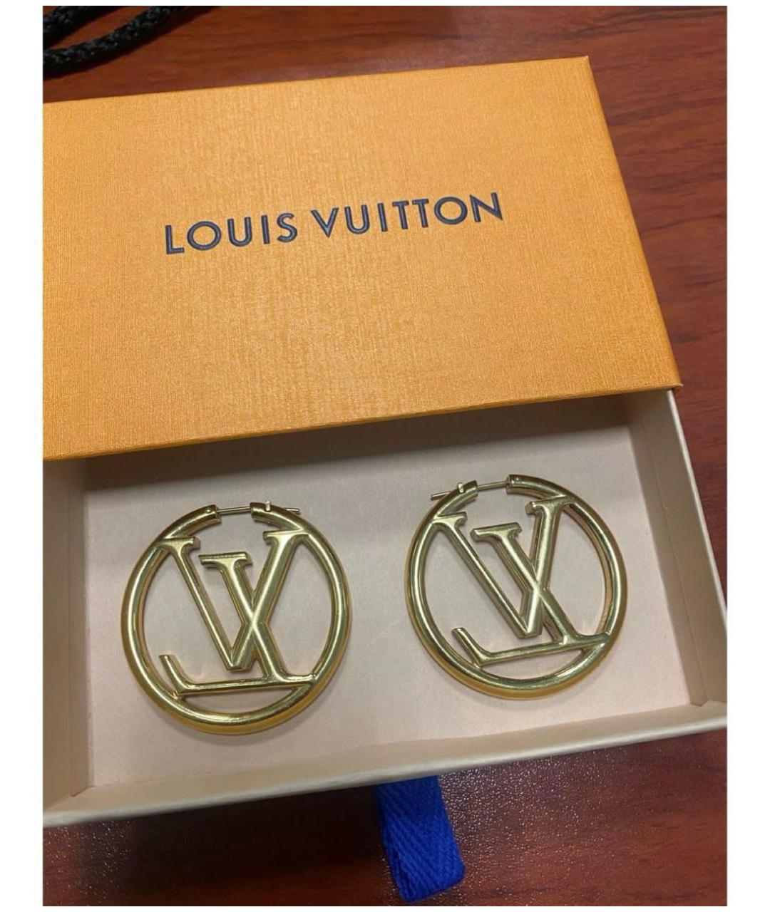 LOUIS VUITTON Золотые металлические серьги, фото 2