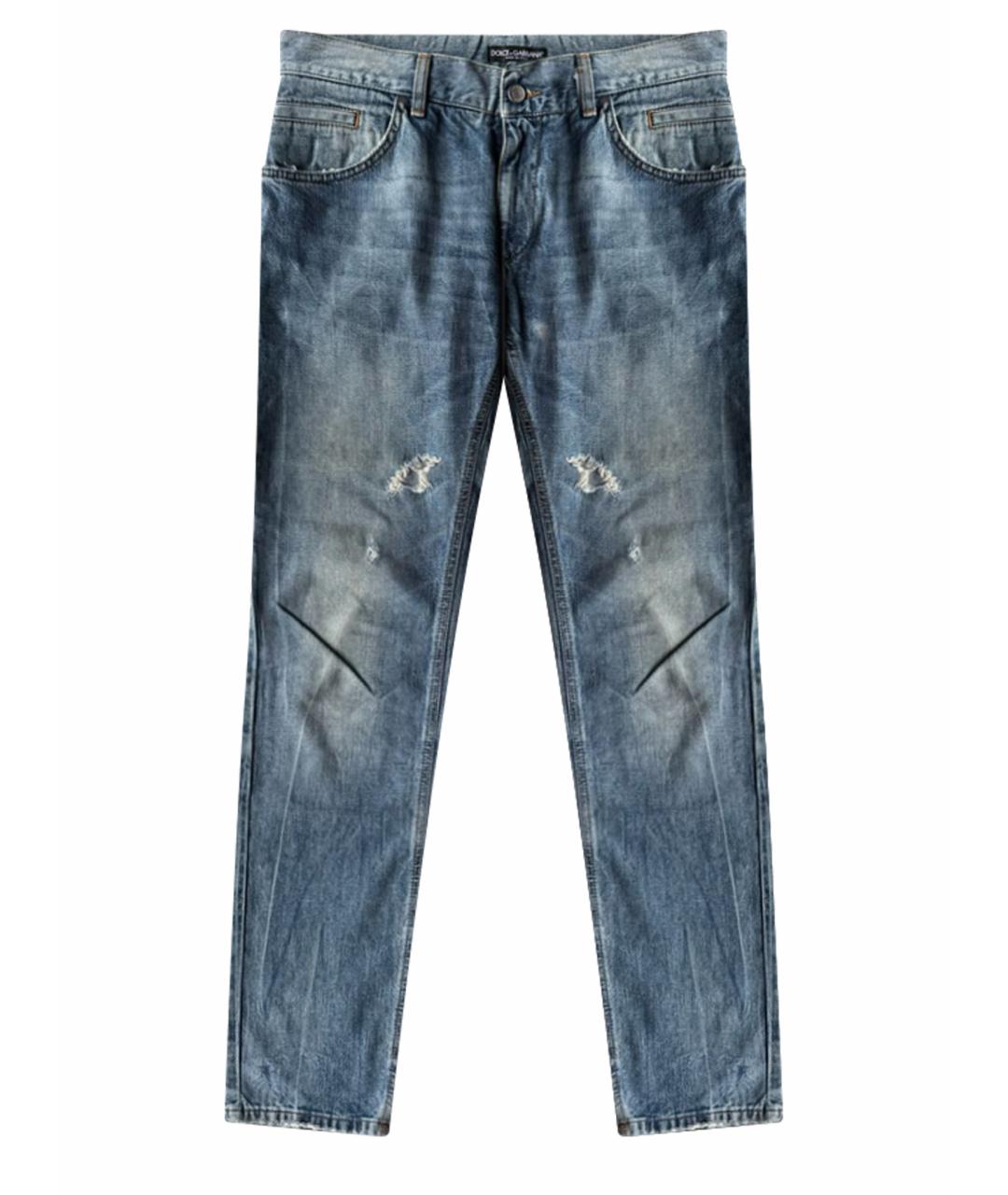 DOLCE&GABBANA Голубые хлопковые джинсы скинни, фото 1