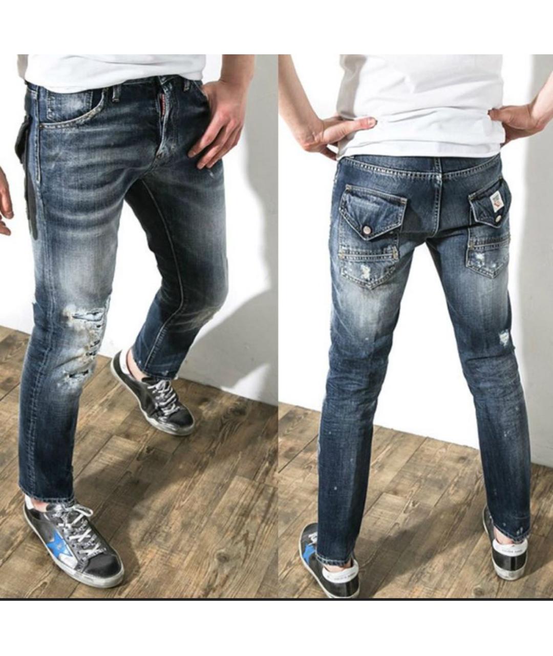 DSQUARED2 Синие хлопковые джинсы скинни, фото 8