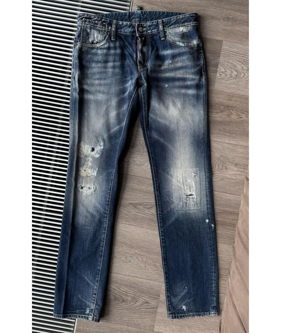 DSQUARED2 Синие хлопковые джинсы скинни, фото 9