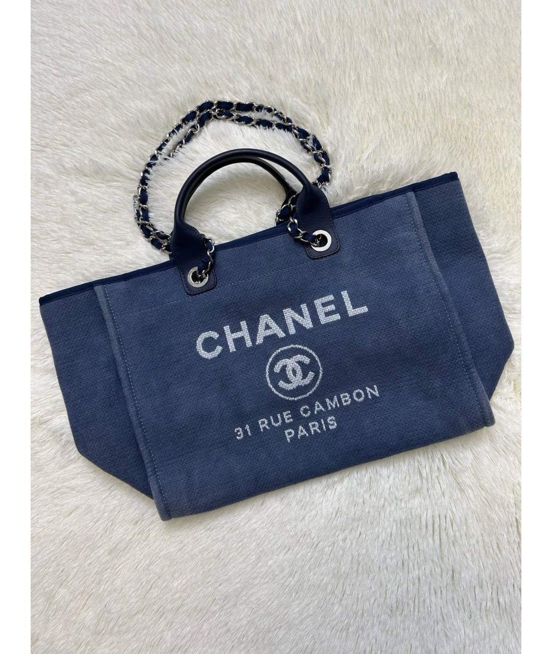 CHANEL Голубая деним сумка тоут, фото 2
