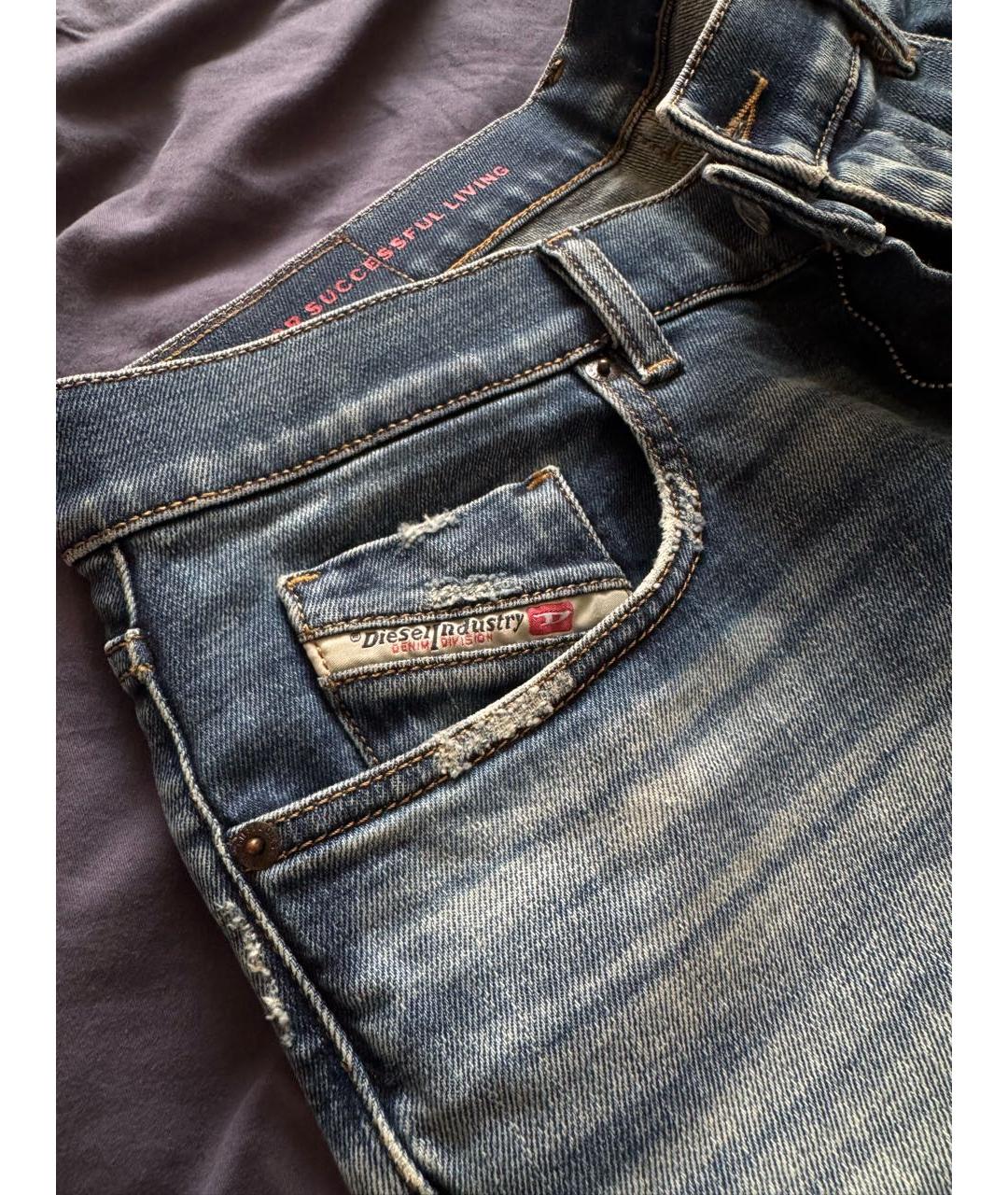 DIESEL Синие хлопковые джинсы скинни, фото 8