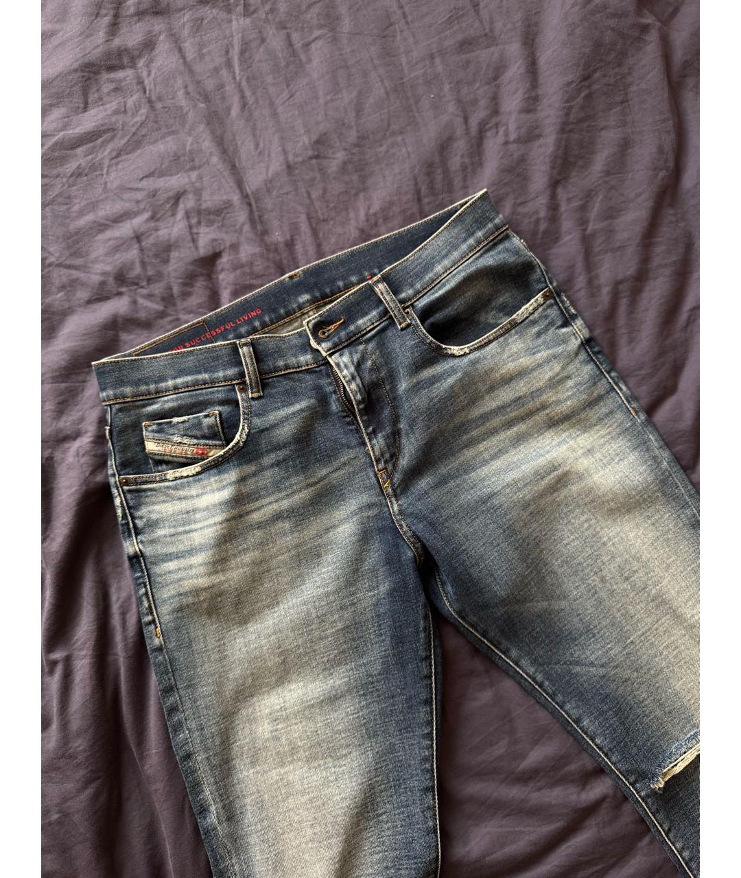 DIESEL Синие хлопковые джинсы скинни, фото 3