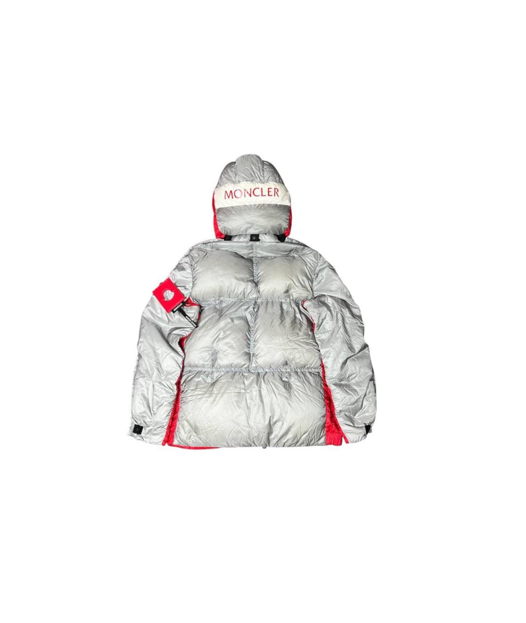 MONCLER Красный атласный пуховик, фото 1