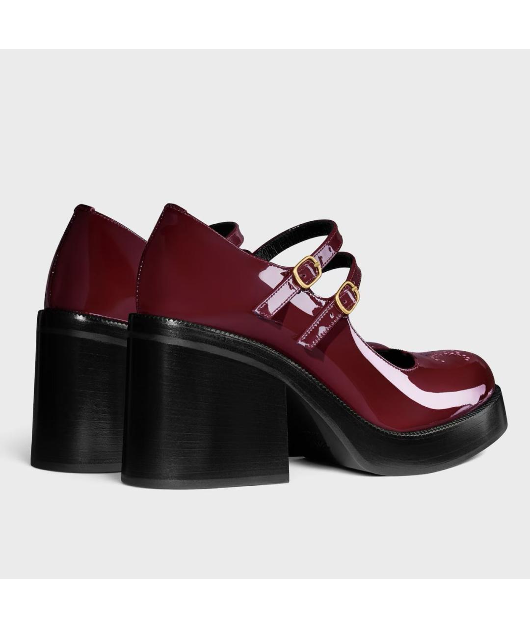 CELINE Бордовые туфли из лакированной кожи, фото 3