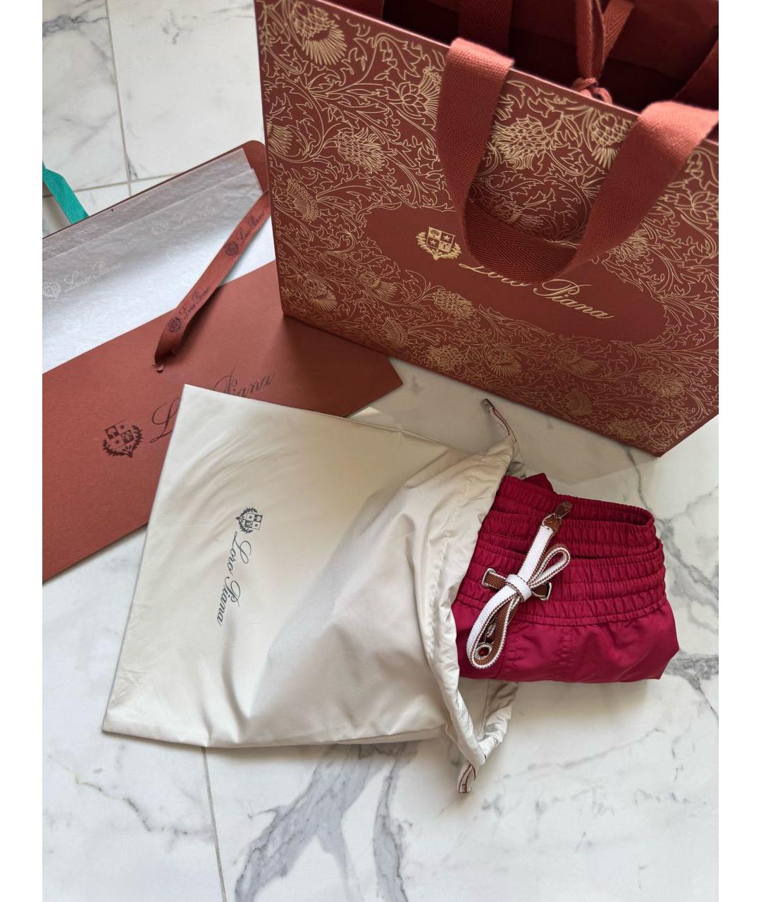 LORO PIANA Красные полиэстеровые шорты, фото 7