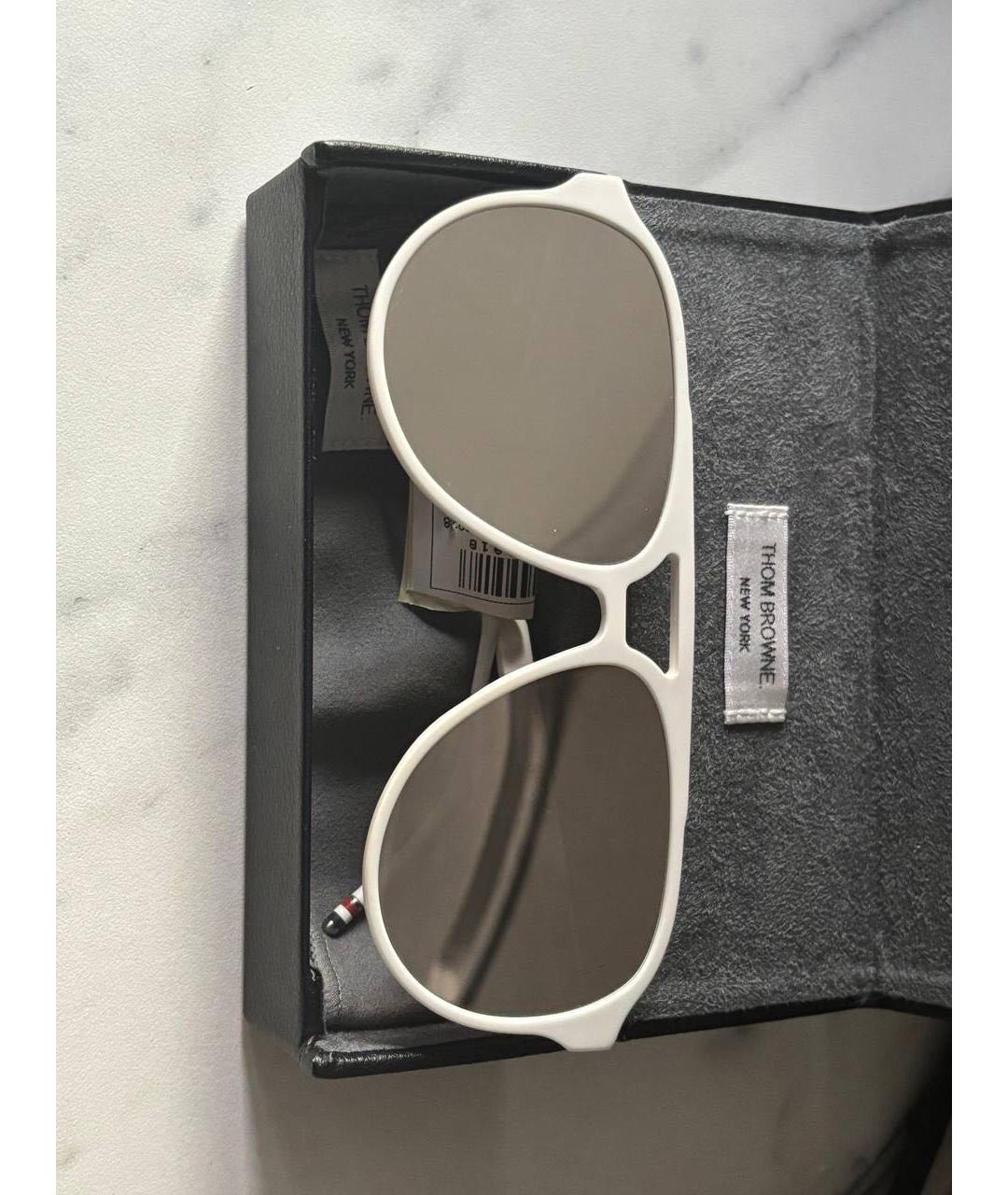 THOM BROWNE Белые пластиковые солнцезащитные очки, фото 3