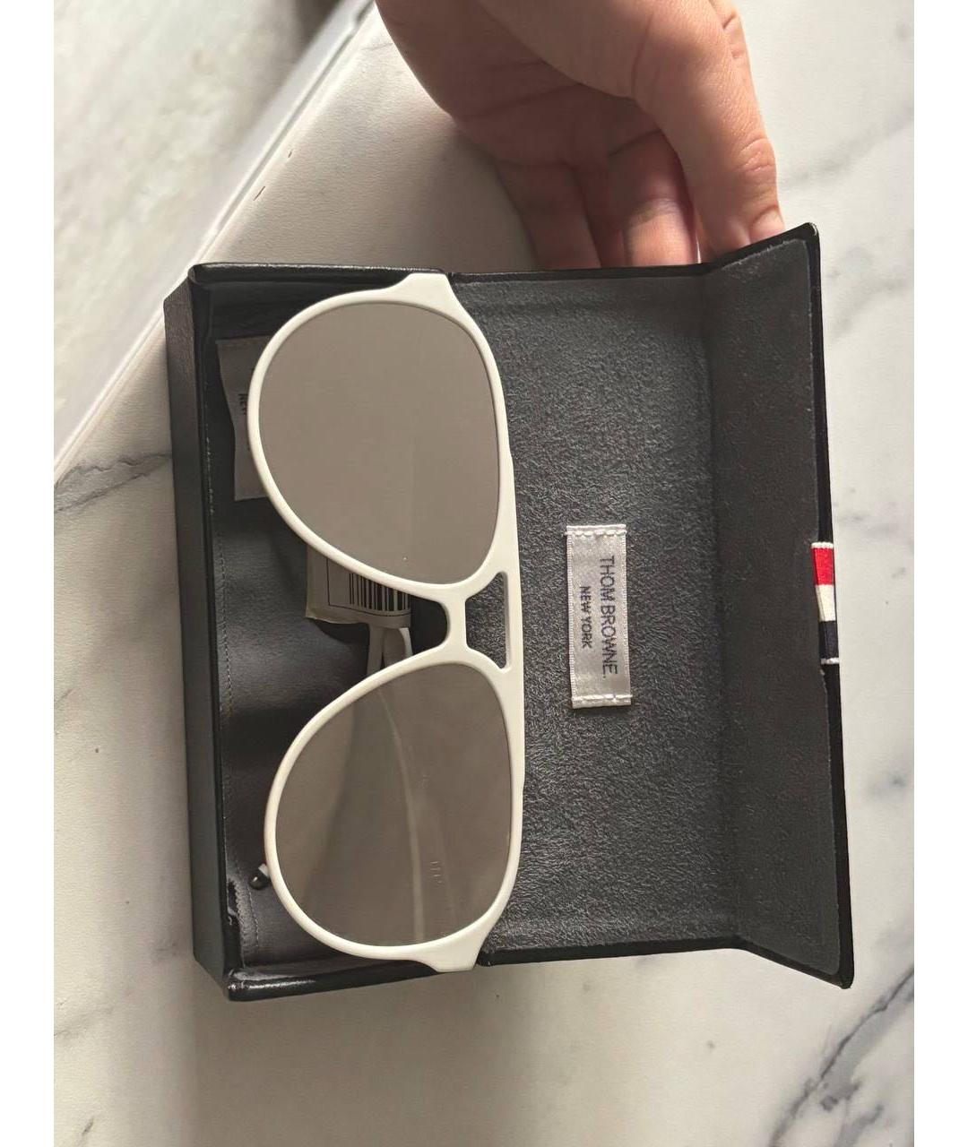 THOM BROWNE Белые пластиковые солнцезащитные очки, фото 2