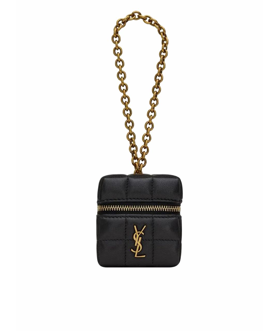 SAINT LAURENT Черная кожаная сумка с короткими ручками, фото 1