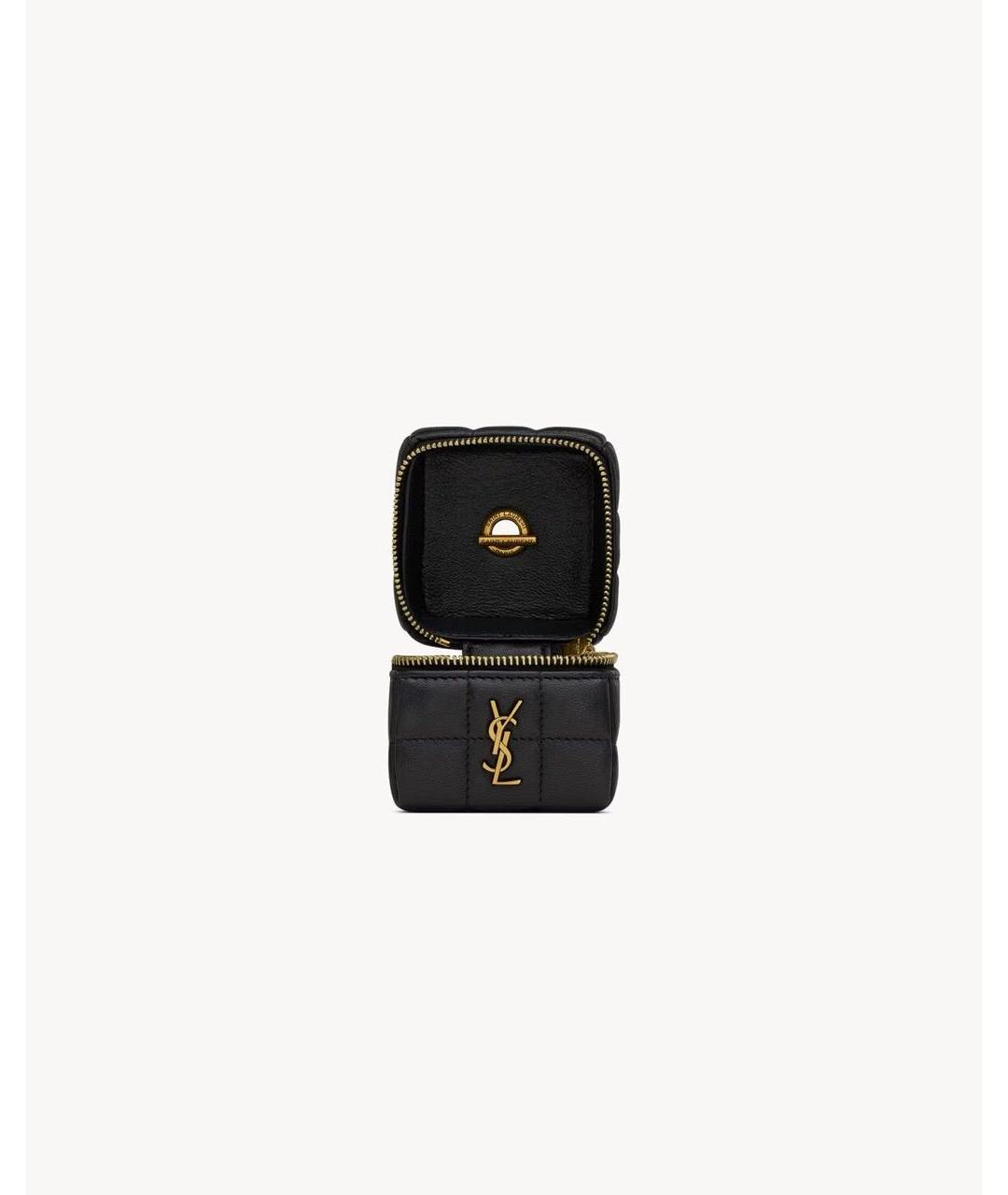 SAINT LAURENT Черная кожаная сумка с короткими ручками, фото 4