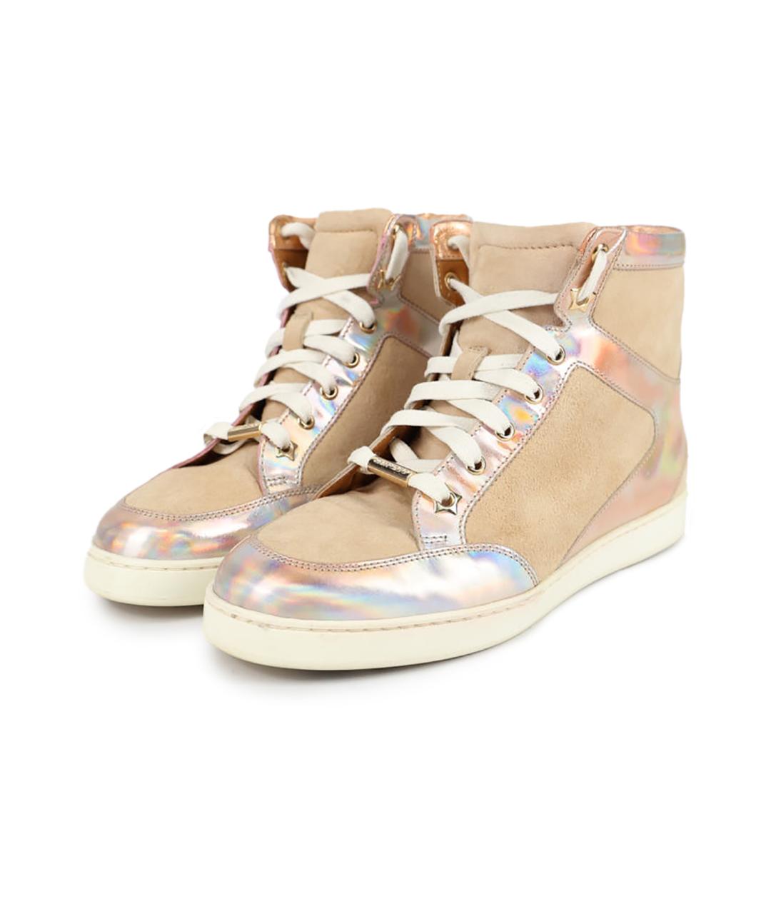 JIMMY CHOO Бежевые замшевые кеды, фото 2