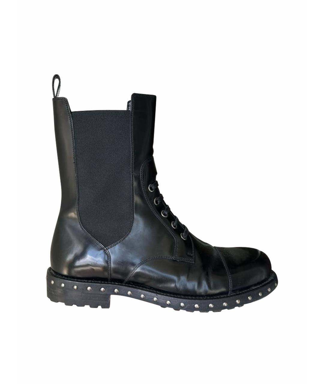 DOLCE&GABBANA Черные ботинки из лакированной кожи, фото 1
