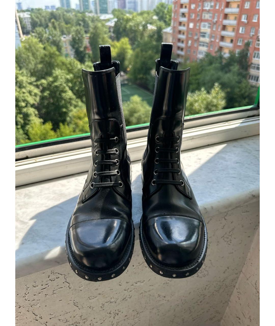 DOLCE&GABBANA Черные ботинки из лакированной кожи, фото 2
