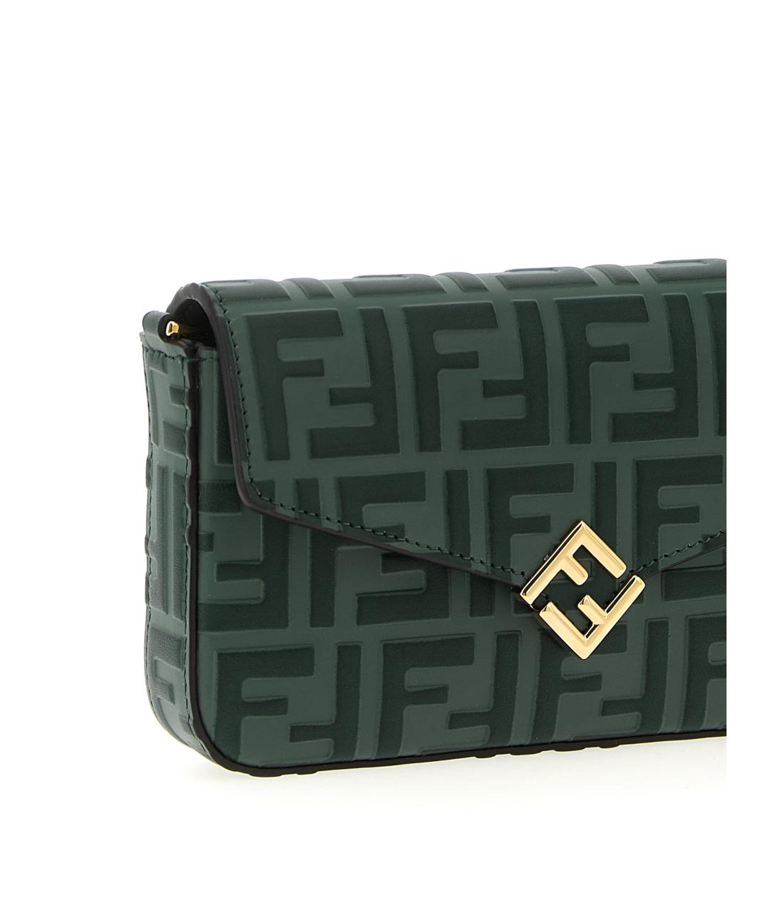 FENDI Зеленый кожаный кошелек, фото 3